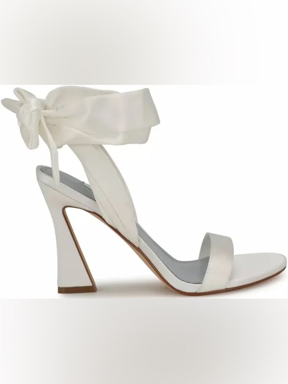 Nine West Women's Kelsie Satin Ankle Wrap Sandals - Size 8.5